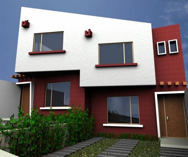 Casa pintada por fuera de dos colores