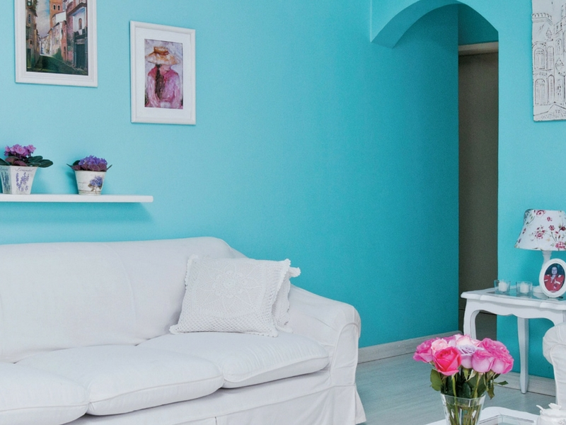 habitacion color turquesa