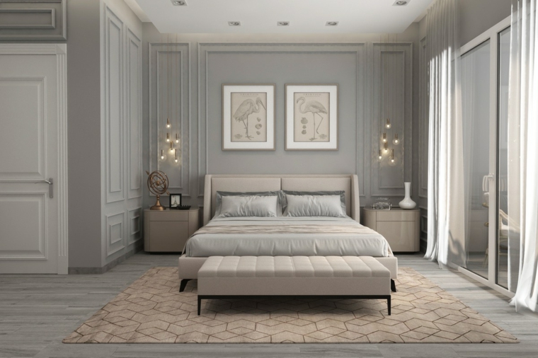 dormitorio gris neutro