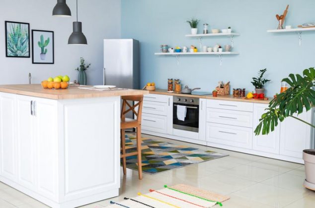 cocina azul cielo