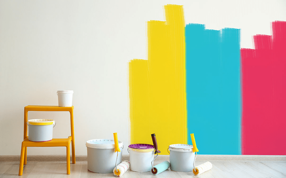 tres colores de pintura